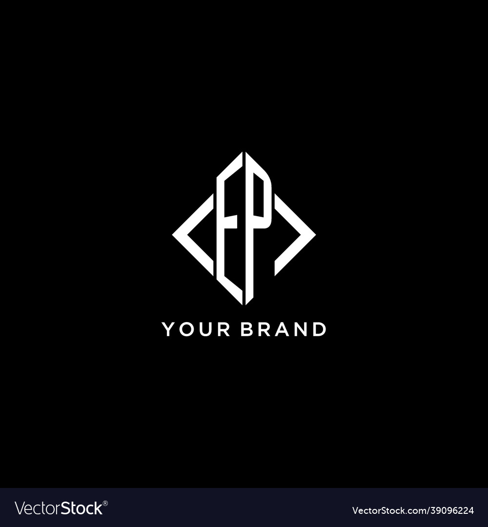 Ep initial monogram with rhombus shape logo design