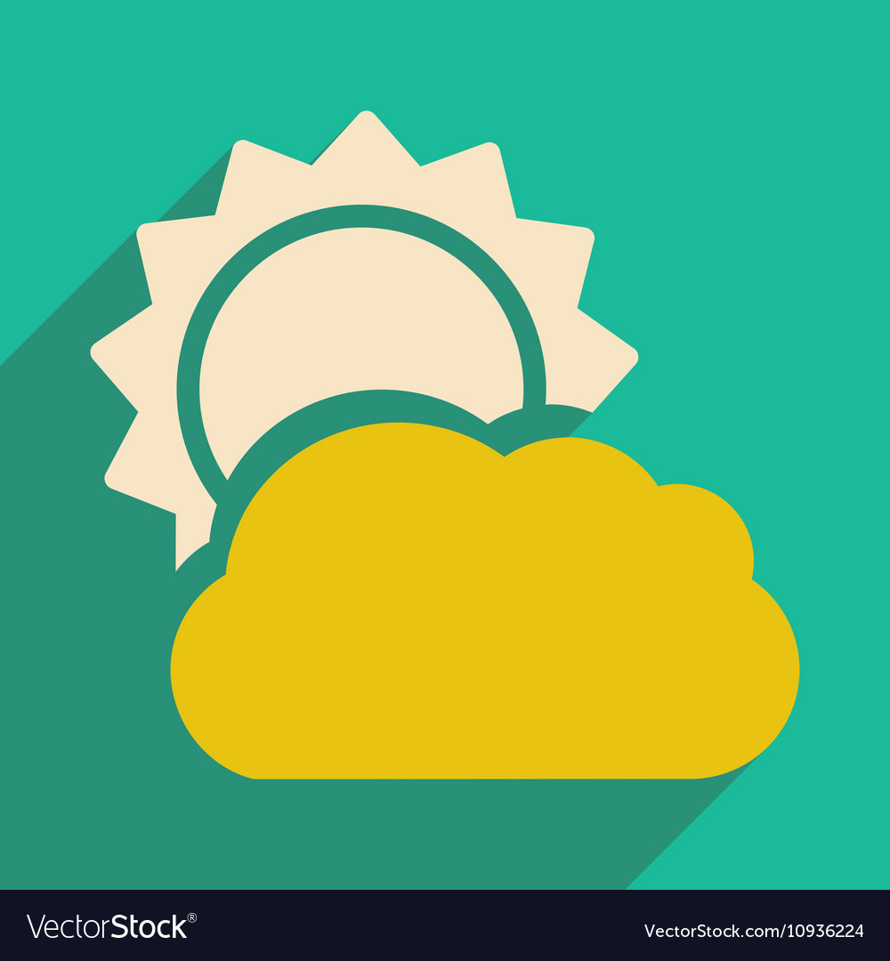 Flat with shadow icon and mobile application sun