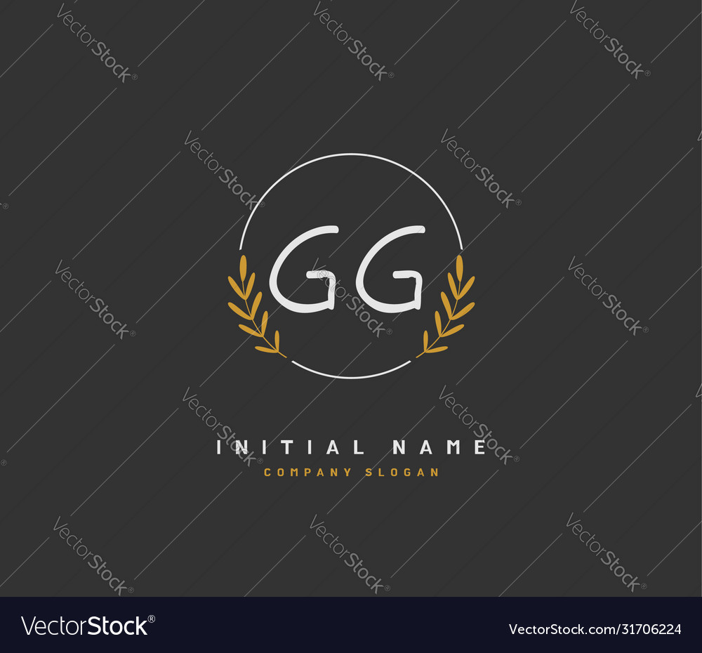 G gg beauty initial logo handwriting