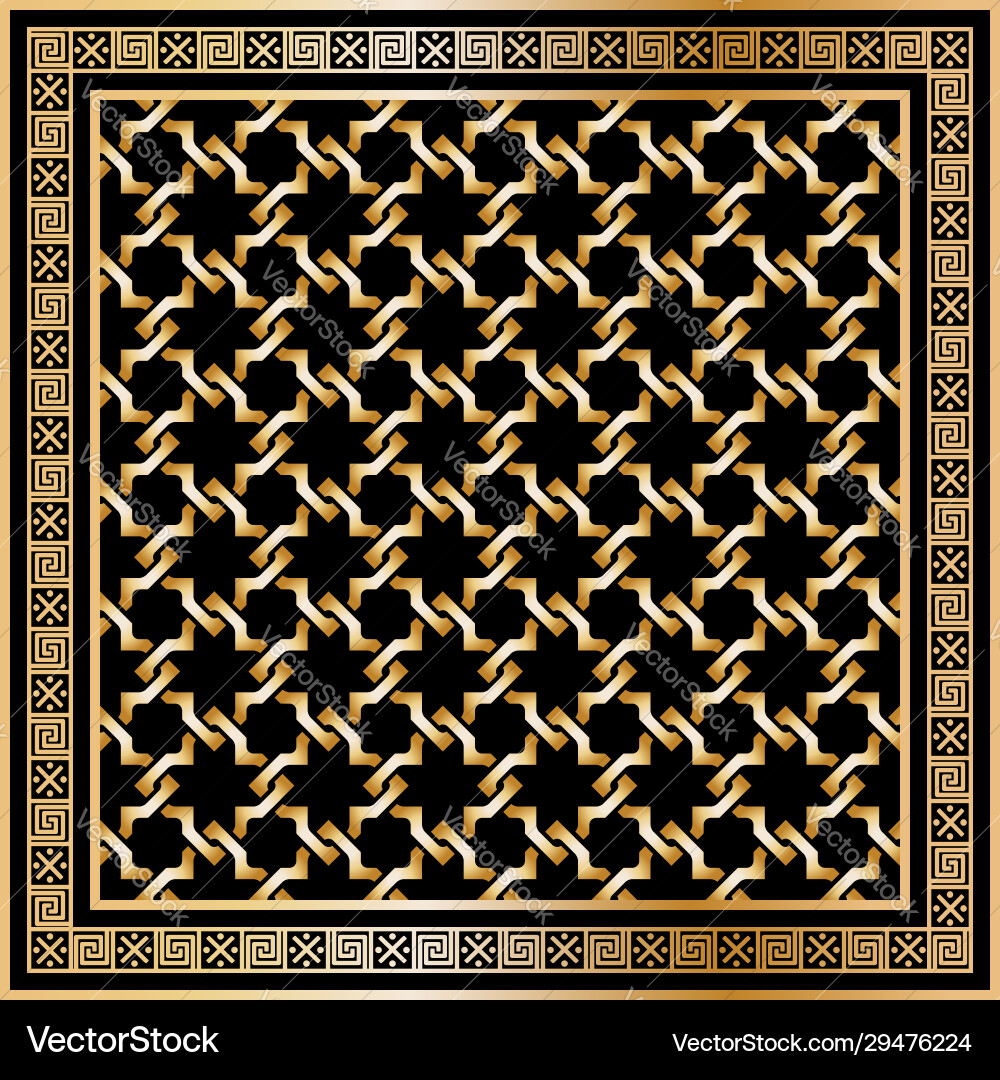 Head scarf golden pattern on black background with
