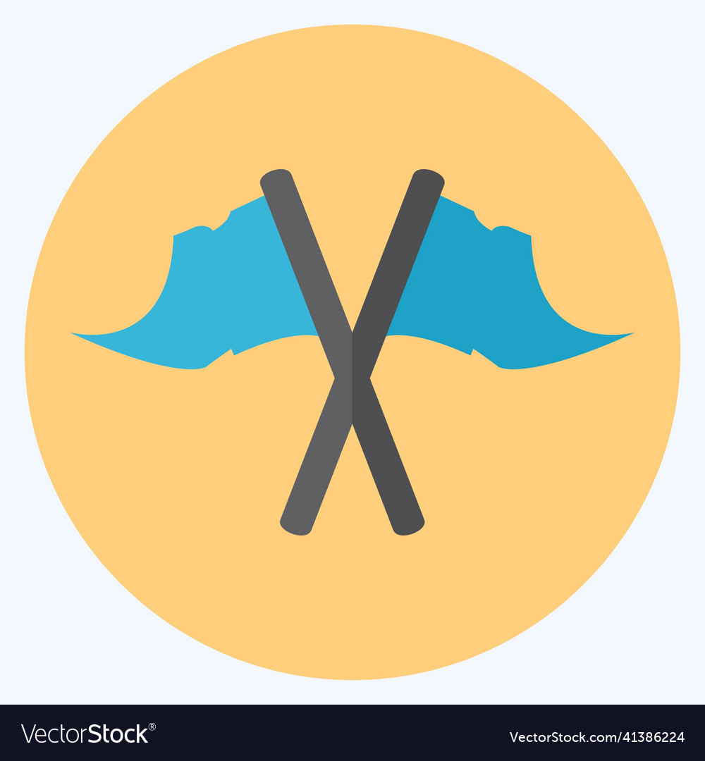 Icon flags - flat style simple editable stroke vector image Icon flags - flat style simple editable stroke