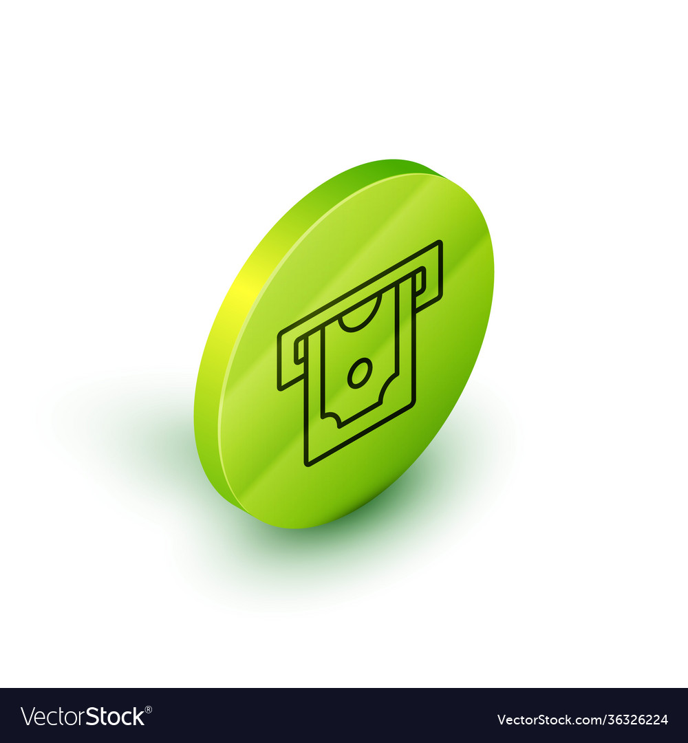 Isometric line atm - automated teller machine vector image Isometric line atm - automated teller machine