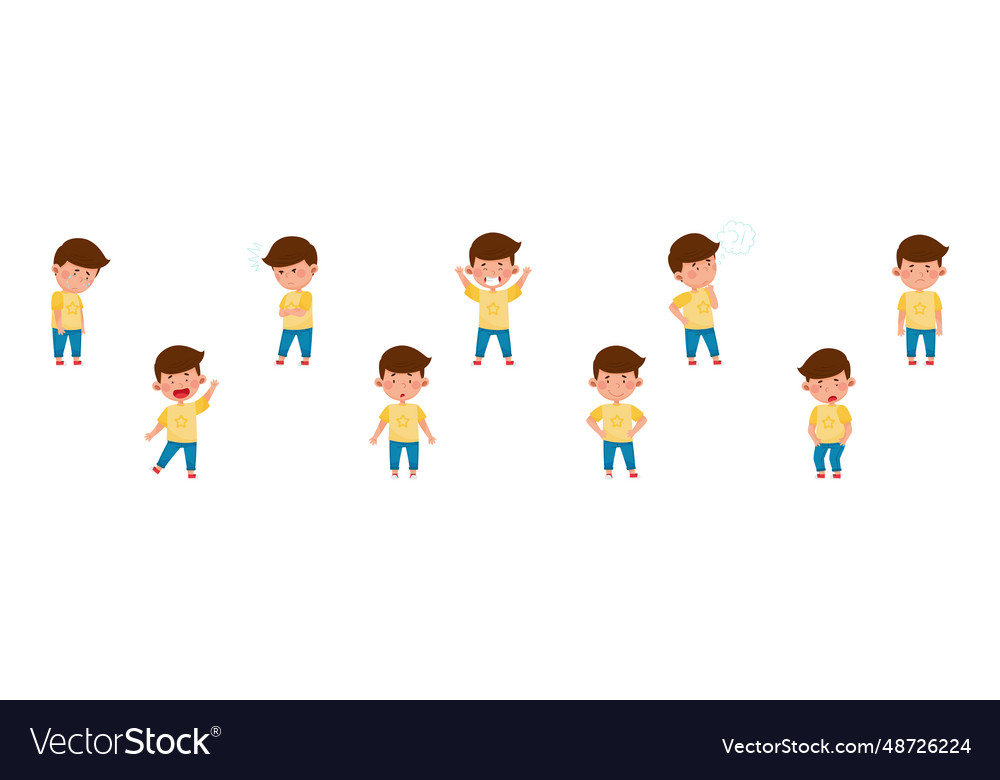Little boy character showing face expression
