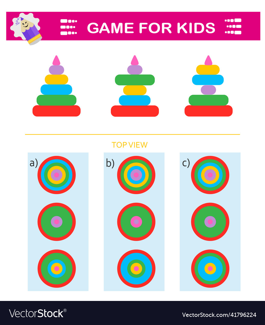 Logical puzzle game vector image Logical puzzle game