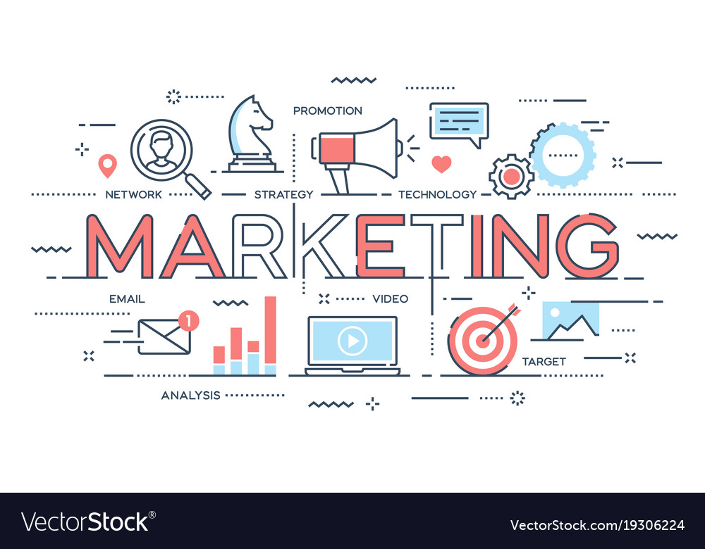 Marketing promotion advertisement seo social Vector Image