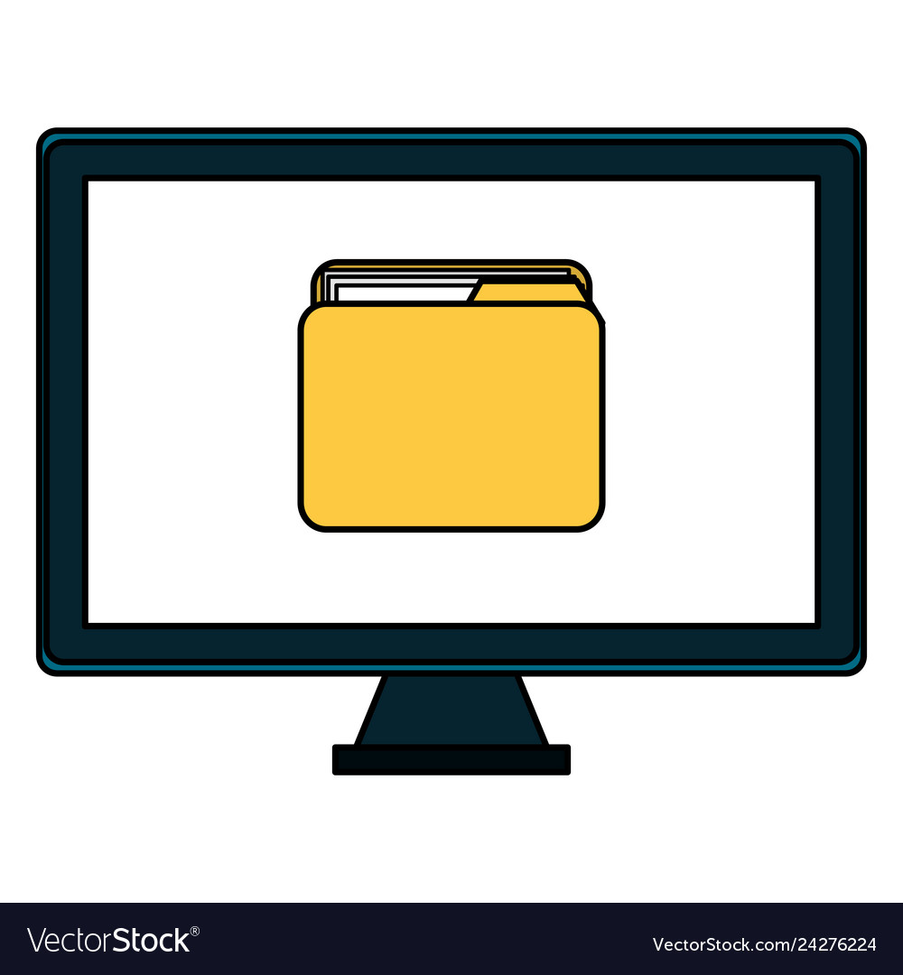 Monitor computer with folder