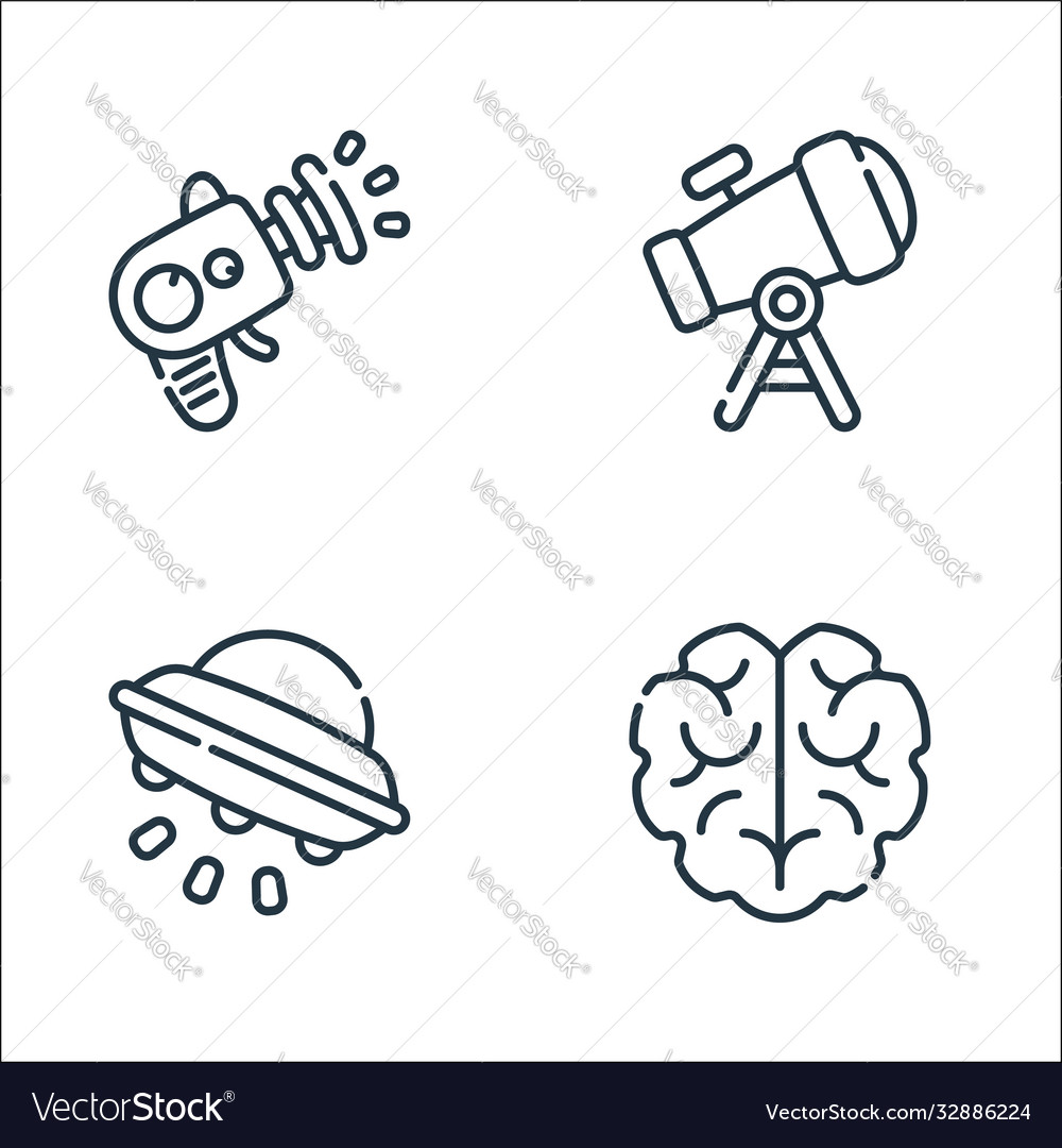 Nerd line icons linear set quality vector image Nerd line icons linear set quality