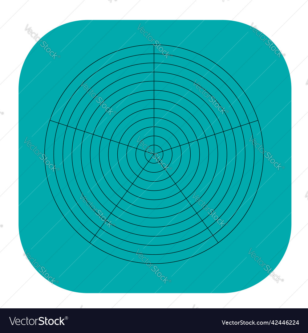 Polar circular grid mesh pie chart graph element vector image Polar circular grid mesh pie chart graph element