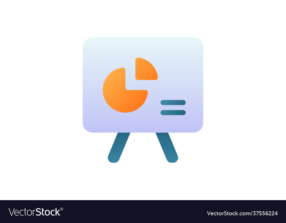 Presentation display chart single isolated icon vector image Presentation display chart single isolated icon