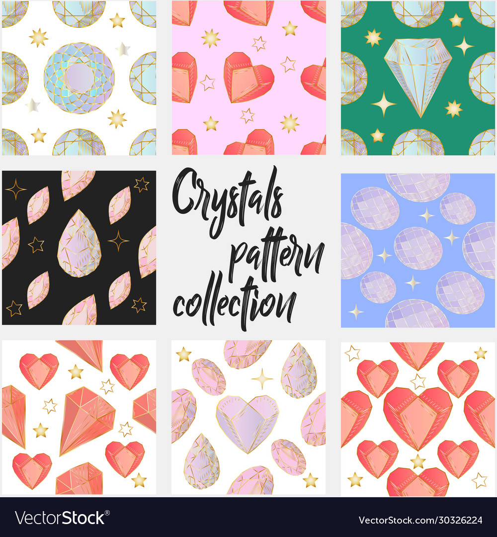 Seamless pattern colorful jewels gemstones