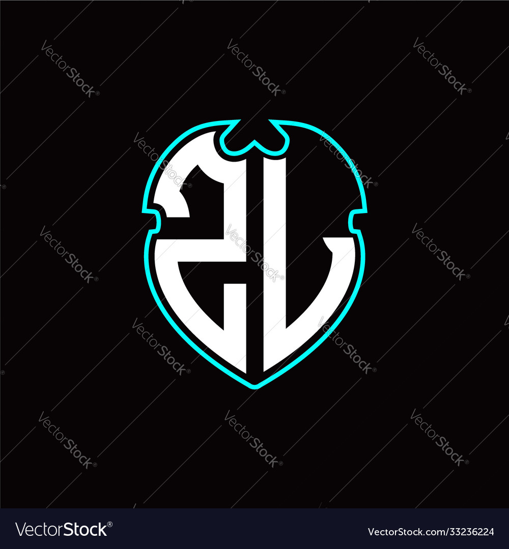 Z l initial logo design with a shield shape Vector Image Z l initial logo design with a shield shape