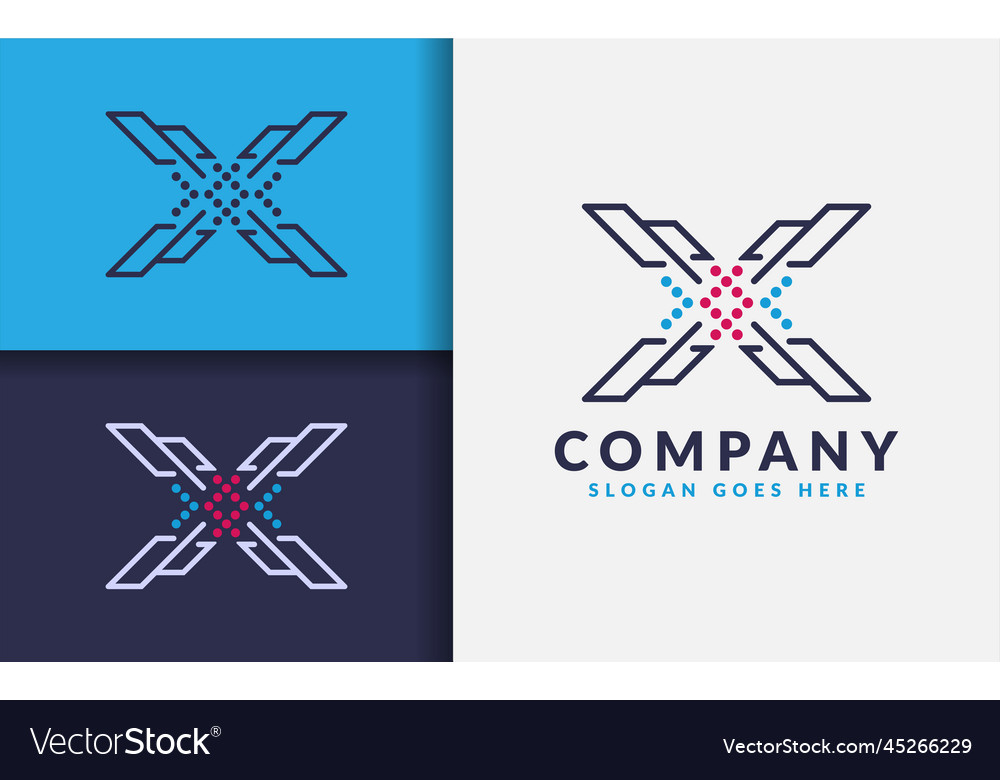 An initial letter x with minimalist lines