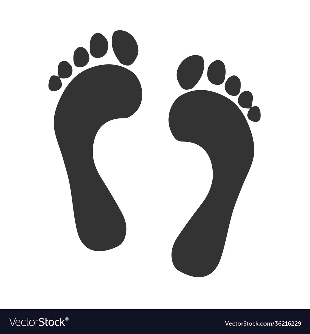 Black silhouettes footprint isolated on white Vector Image