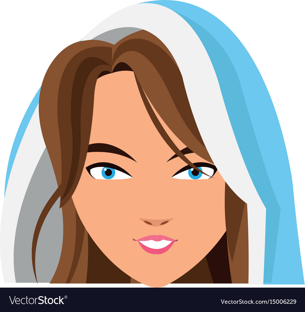 Cartoon cute virgin mary character nativity design