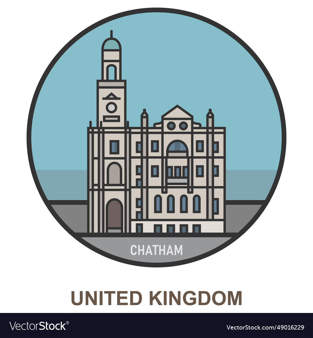 Chatham Cities And Towns In United Kingdom Vector Image