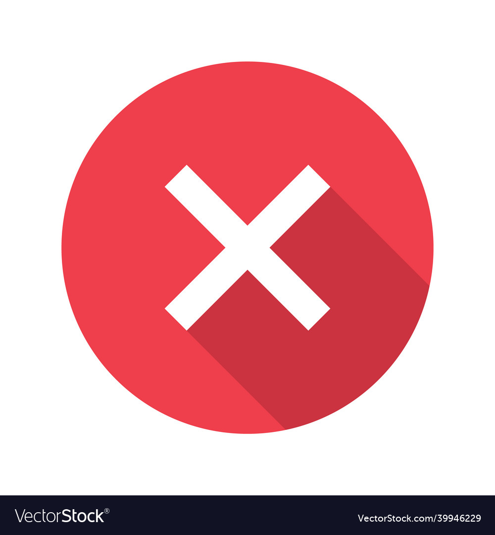 Cross mark icon x sign simple error design false Vector Image Cross mark icon x sign simple error design false