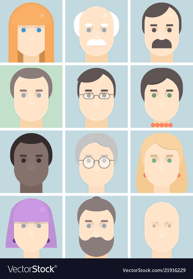Diverse Flat Avatars - People Set