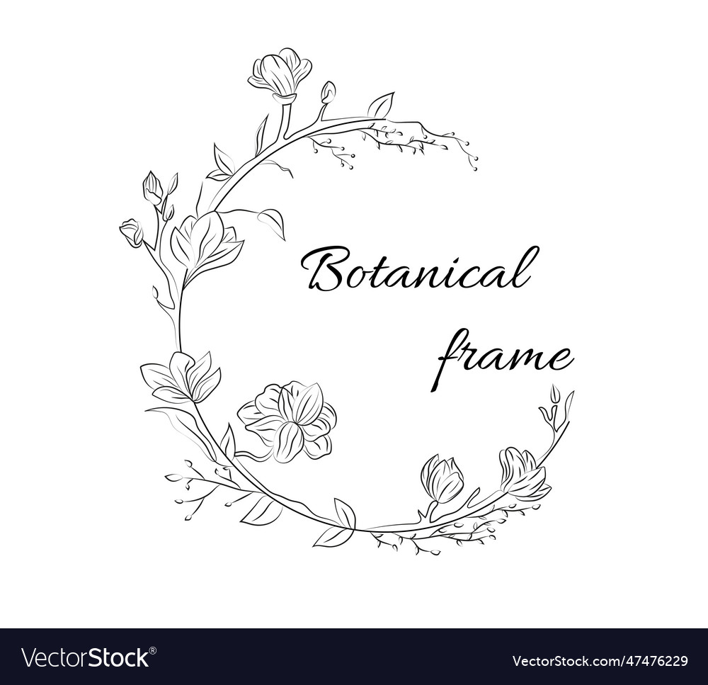 Floral circular frame Royalty Free Vector Image