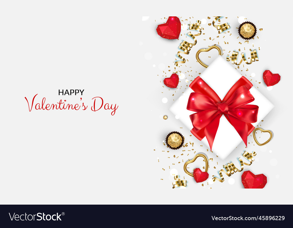 Happy valentines day realistic 3d design