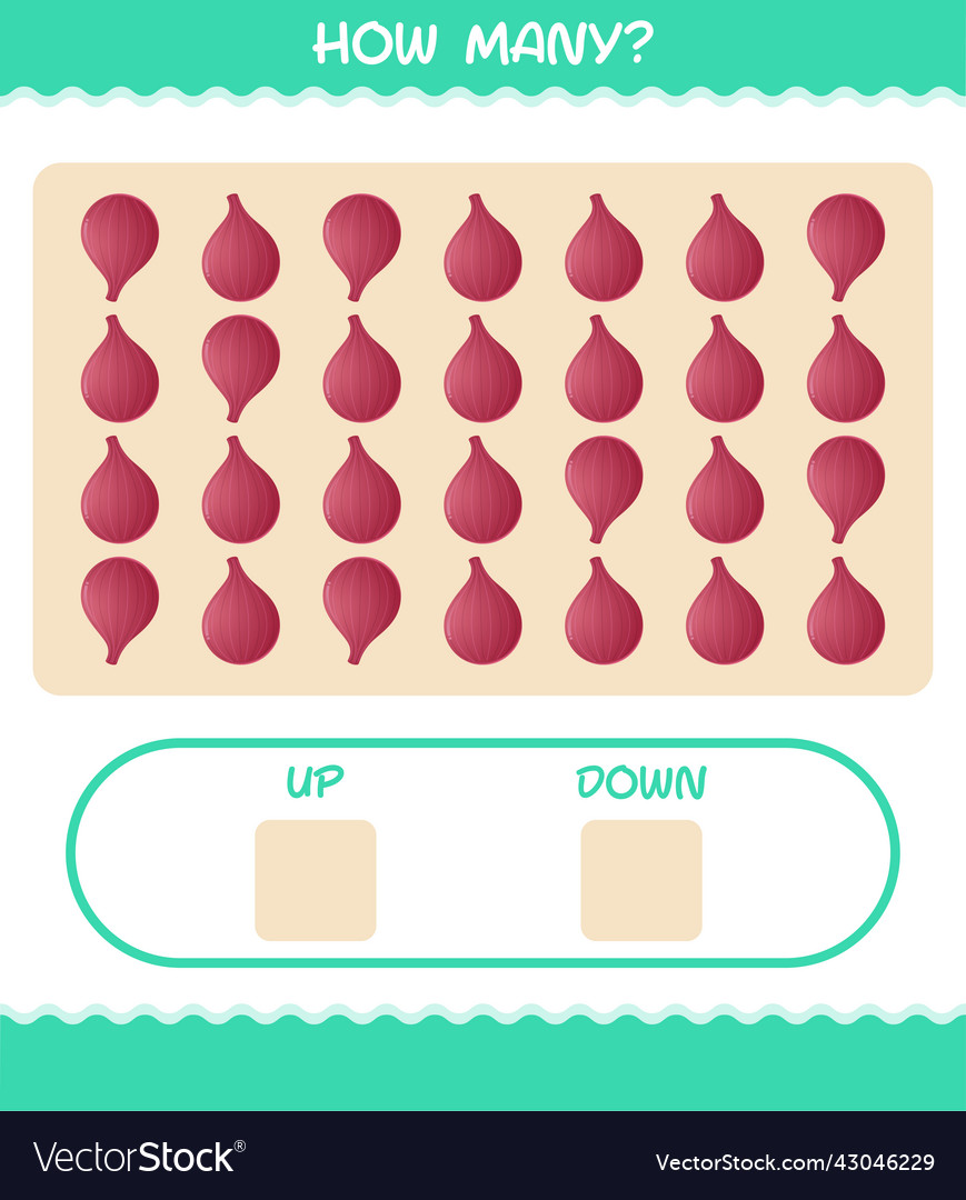 How many cartoon red onion counting game