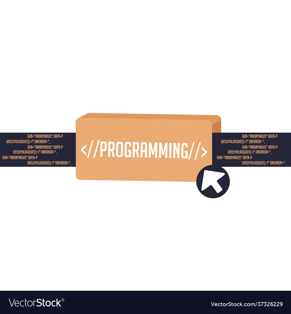 Isolated click programming vector image Isolated click programming