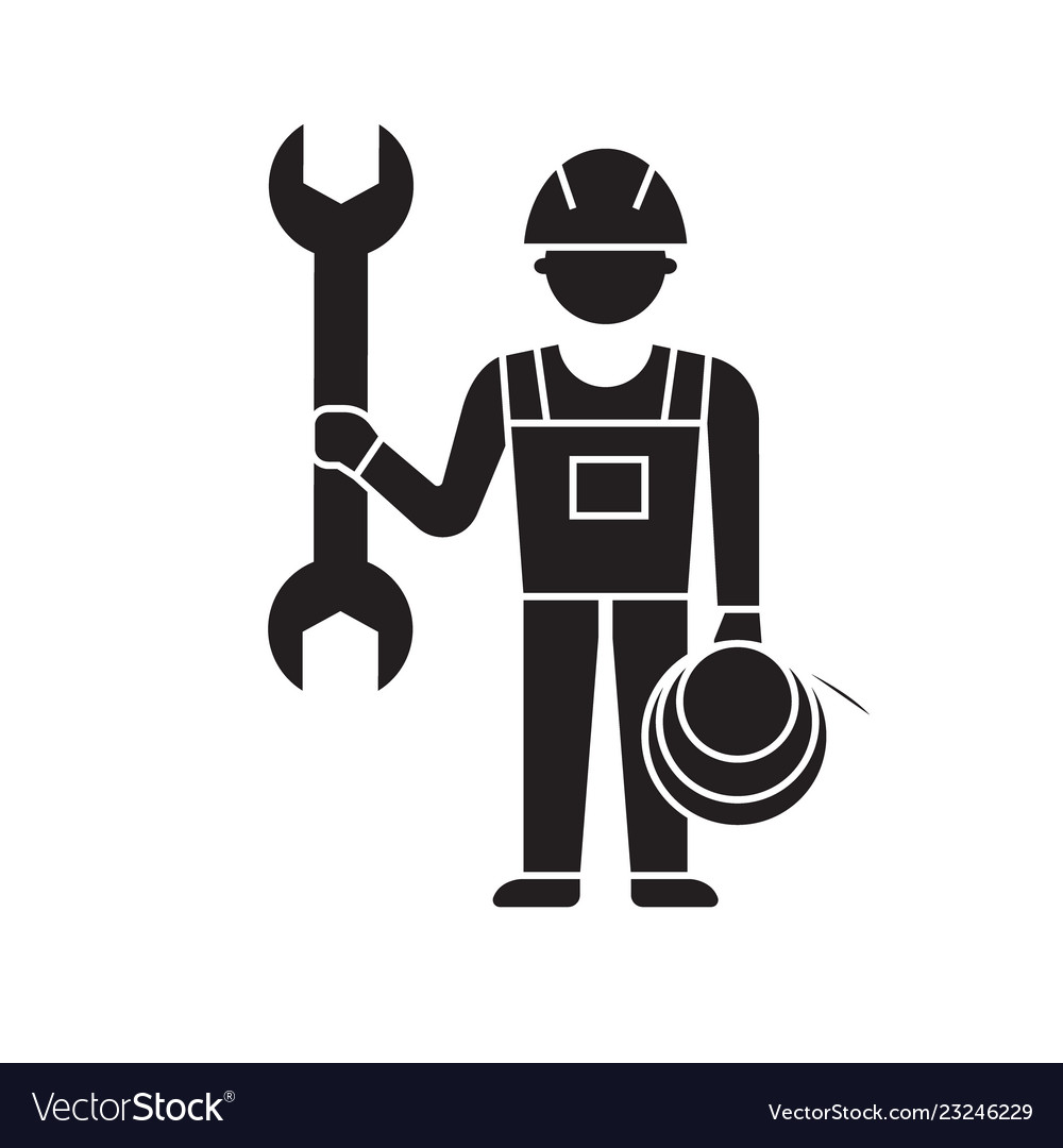 Mechanic service black concept icon Royalty Free Vector