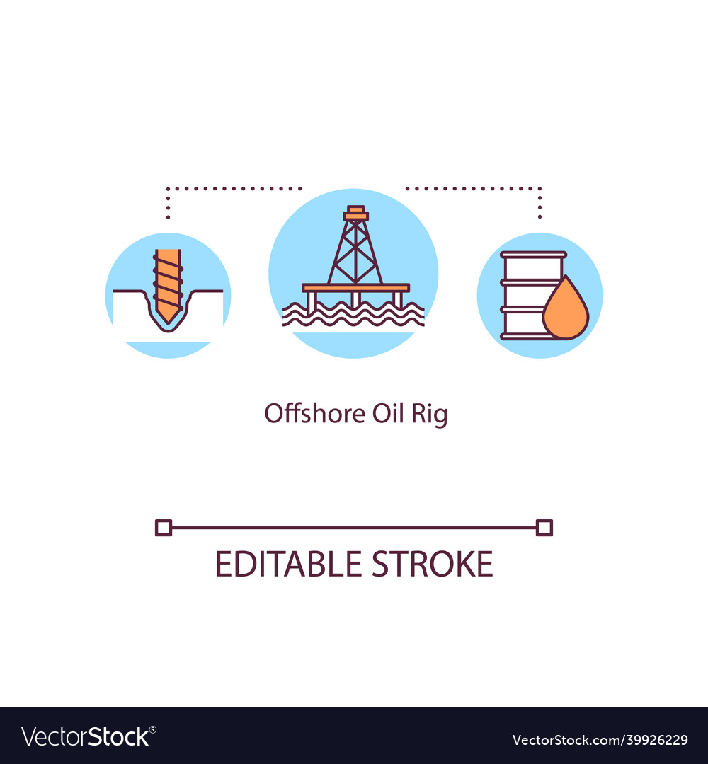 Offshore oil rig concept icon drilling in sea vector image Offshore oil rig concept icon drilling in sea