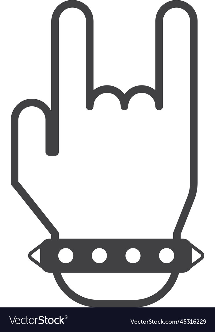 Rock hands in minimal style