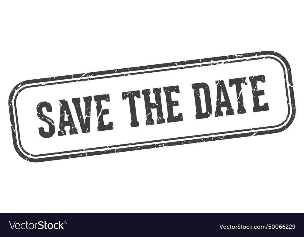 Save the date stamp rectangular