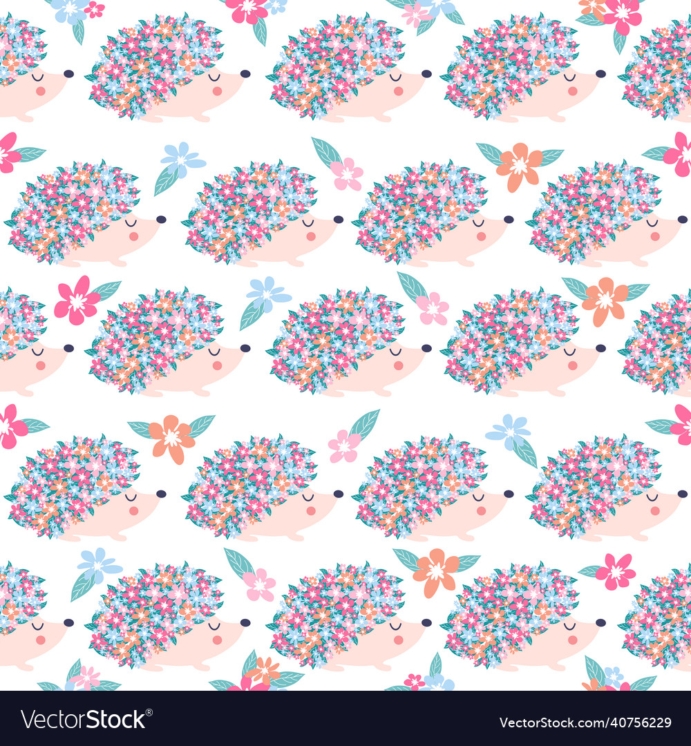 Seamless childish floral pattern with flowers