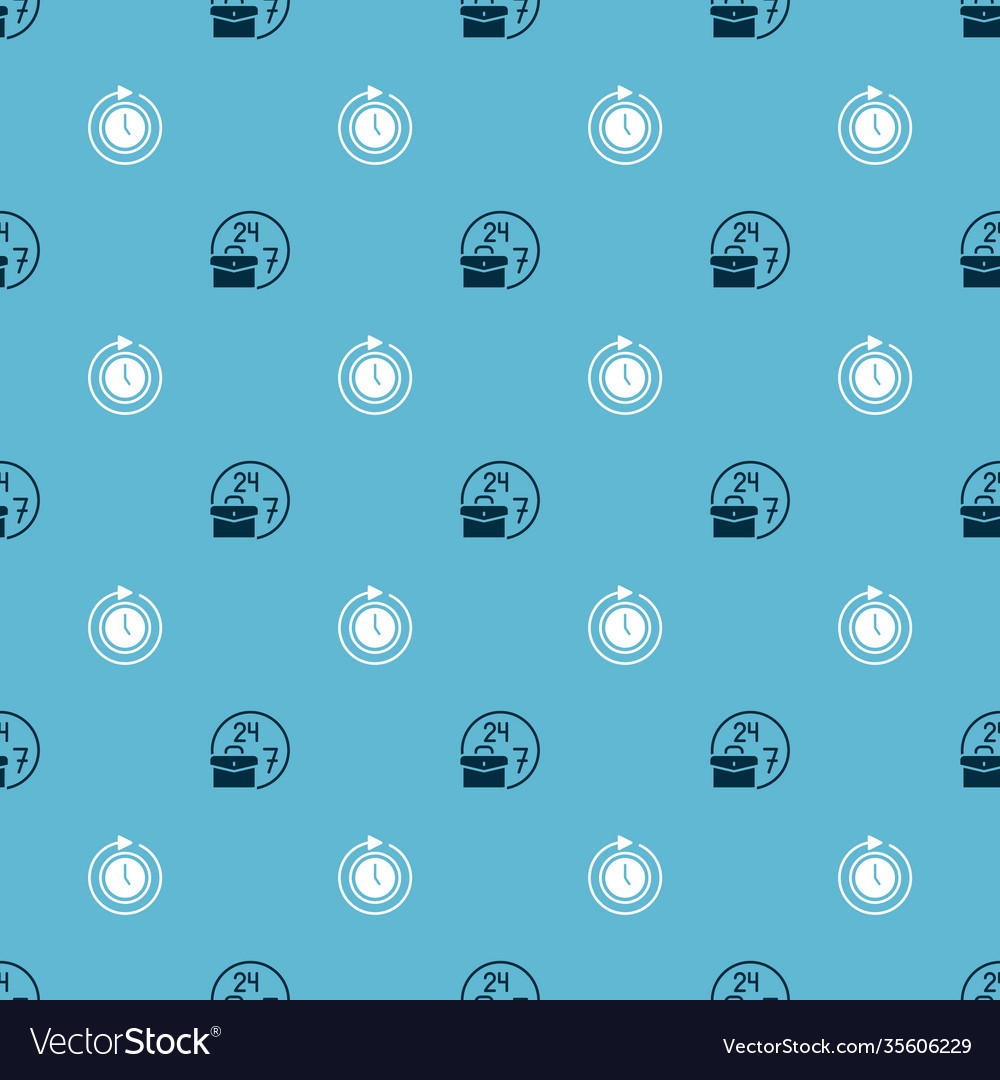 Set always busy and clock with arrow on seamless Vector Image Set always busy and clock with arrow on seamless