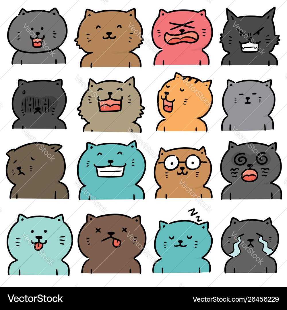 Set cats Royalty Free Vector Image - VectorStock