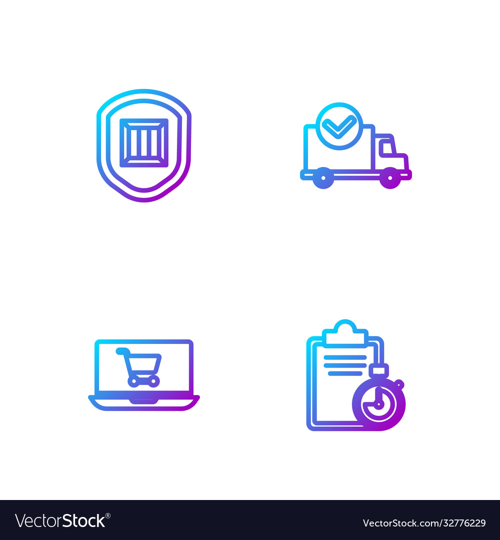 Set line verification delivery list clipboard Vector Image Set line verification delivery list clipboard