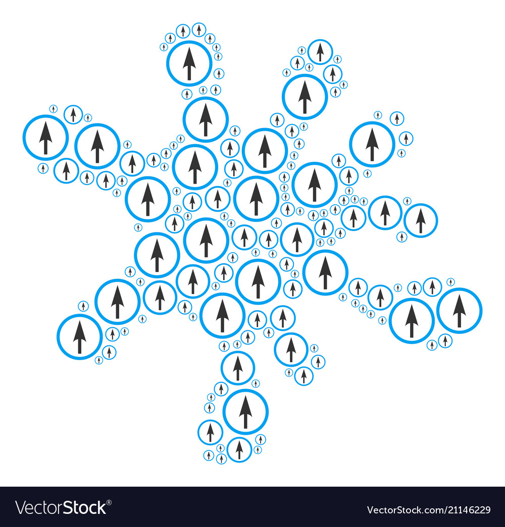 Spot mosaic of sharp rounded arrow icons vector image Spot mosaic of sharp rounded arrow icons
