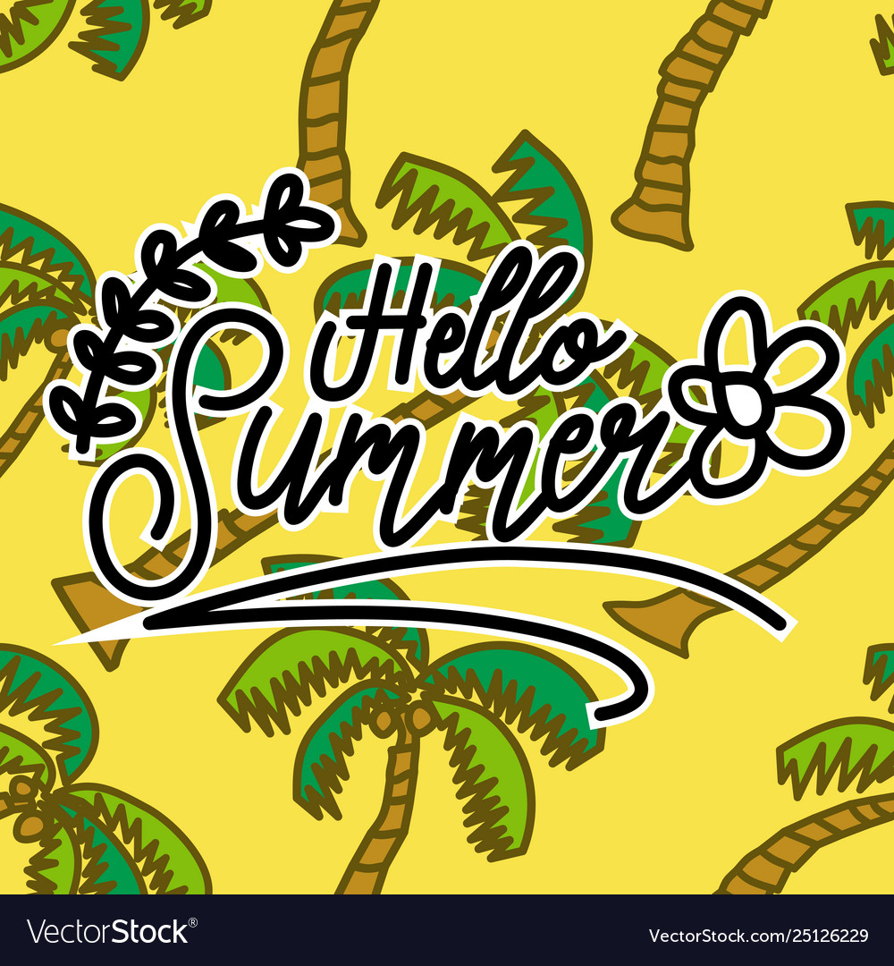 Summer frame text template background vector image Summer frame text template background