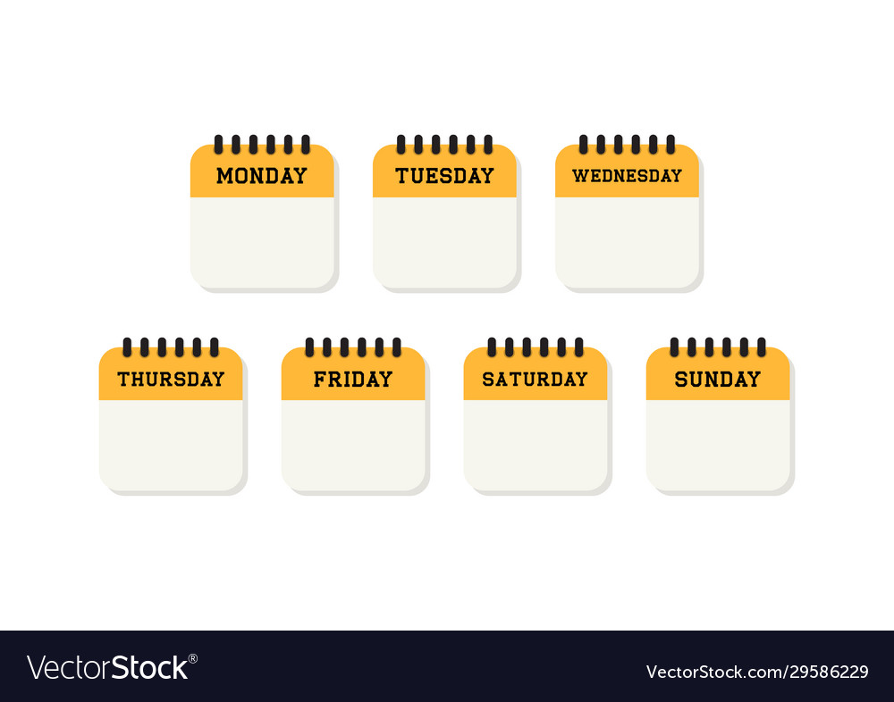 Week calendar flat icon on white background