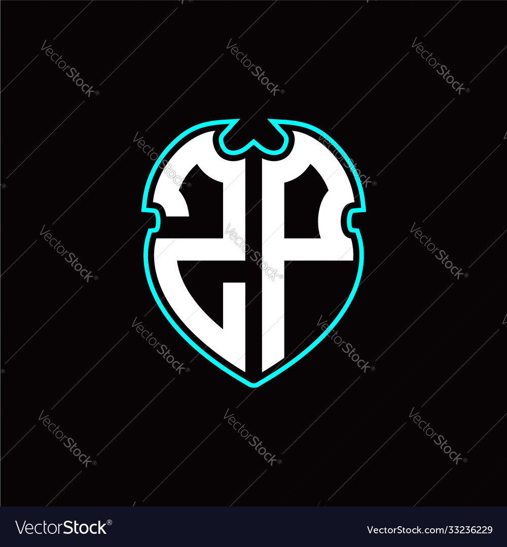 Z p initial logo design with a shield shape Vector Image Z p initial logo design with a shield shape