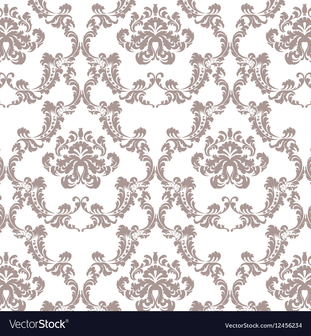 Baroque floral damask ornament pattern Royalty Free Vector