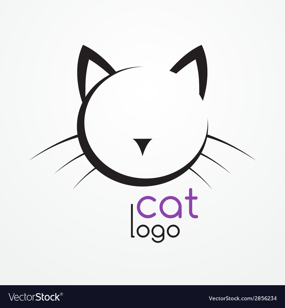 Cat Head Silhouette Logo