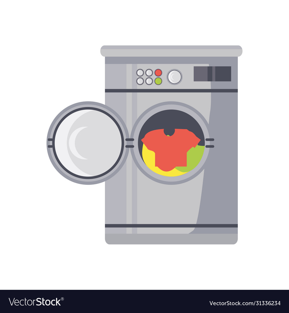 Clothes washing machine on white background Vector Image