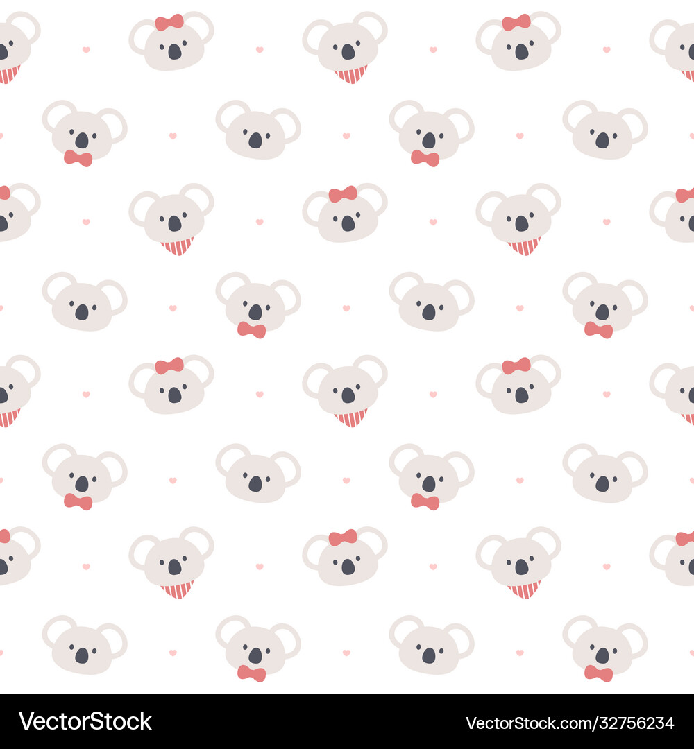 Cute koala bear seamless pattern background Vector Image
