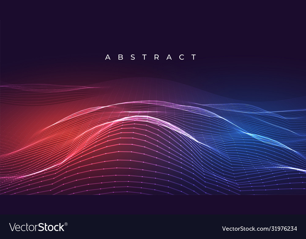 Digital glowing abstract wavy lines background Vector Image