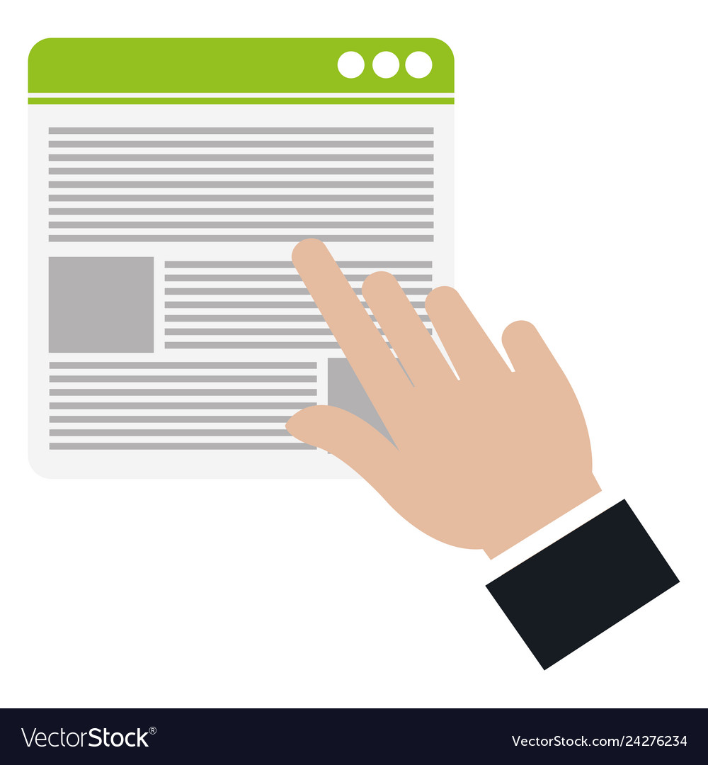Hand indexing webpage interface template Vector Image Hand indexing webpage interface template