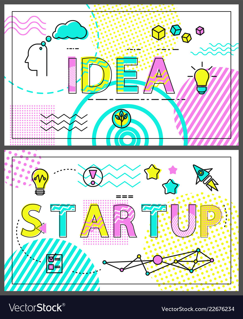Idea and start up collection vector image Idea and start up collection
