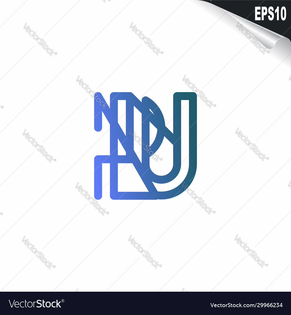 Initial ru logo monogram design template simple