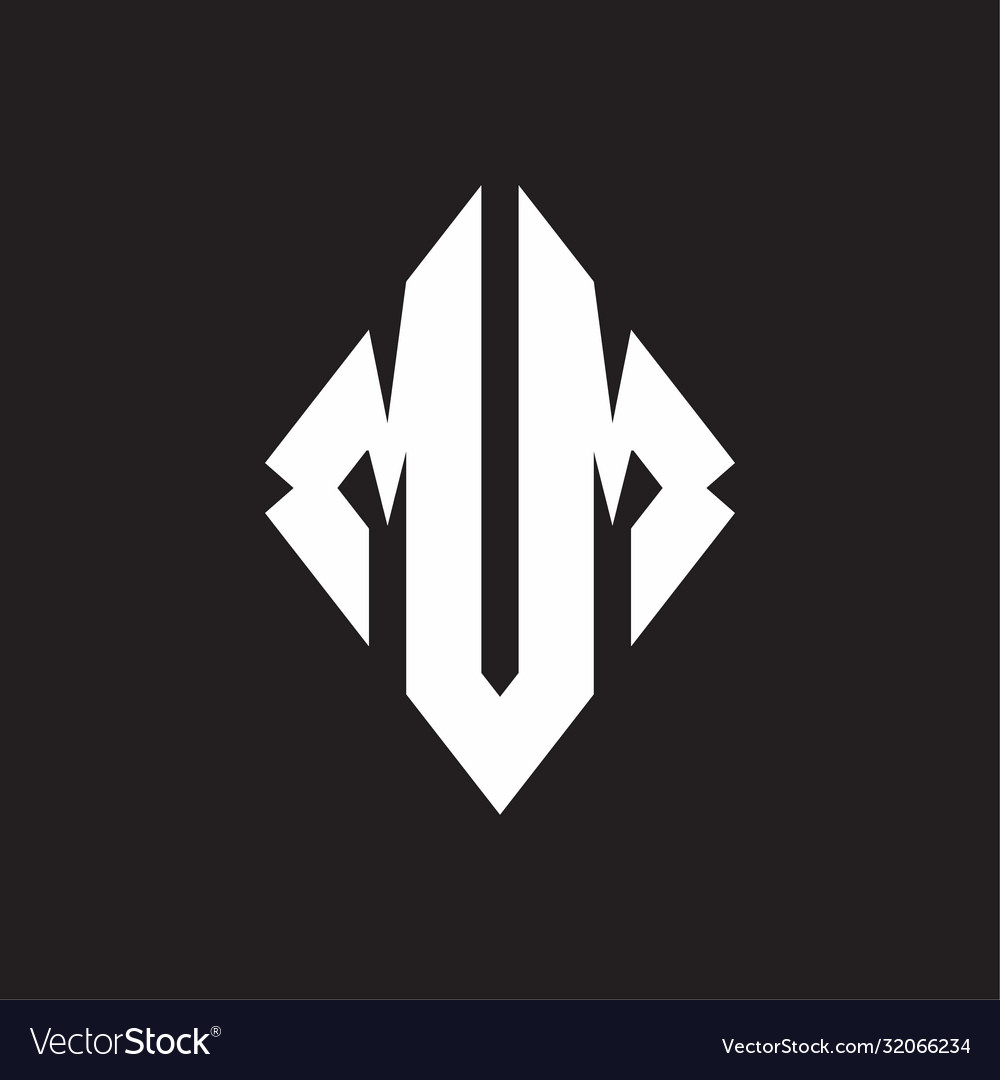 Mm logo monogram with sharp square design template
