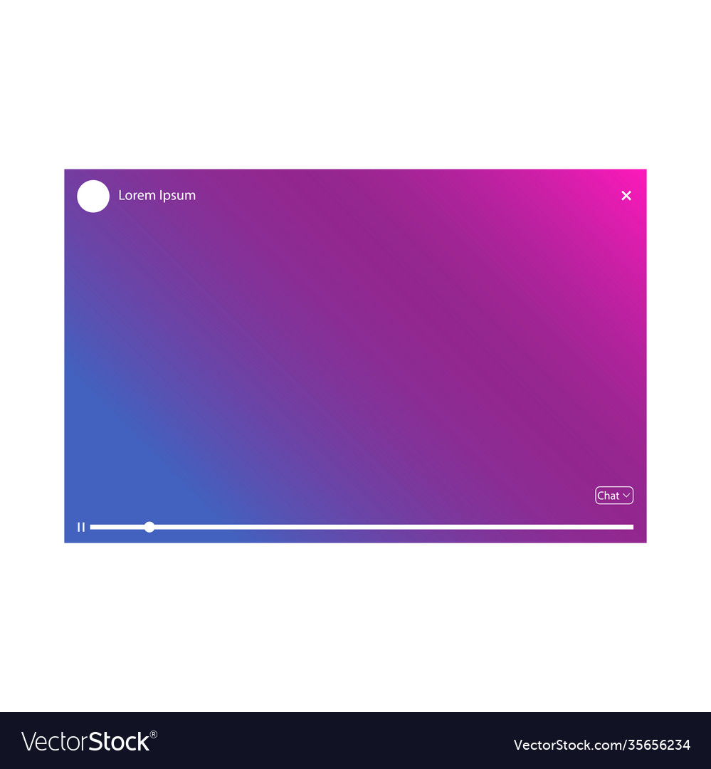 Multicolored video player template for web