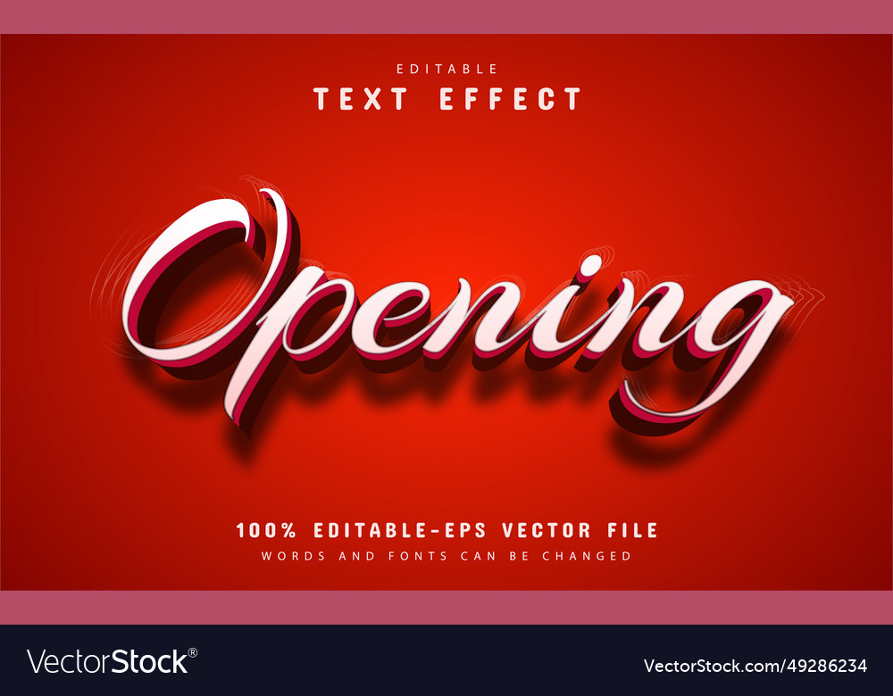 Opening text 3d red effect Vector Image Opening text 3d red effect