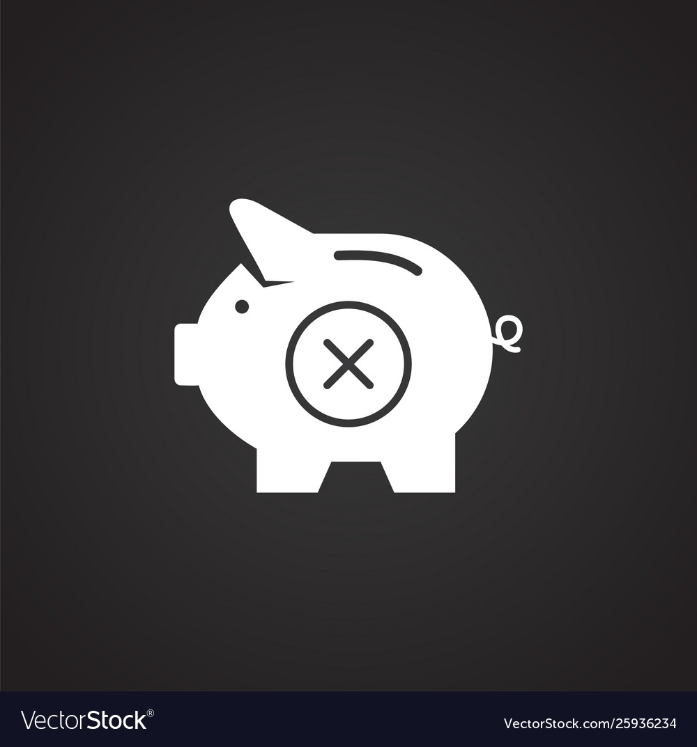 Piggy bank icon on background for graphic and web Vector Image