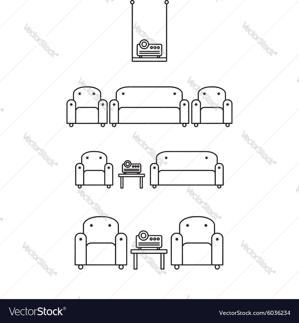 Presentation room with projector and comfortable